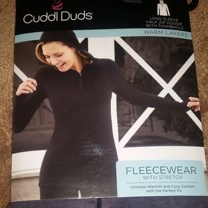 Cuddl Duds Fleecewear Half Zip Hoodie *Dark Gray*